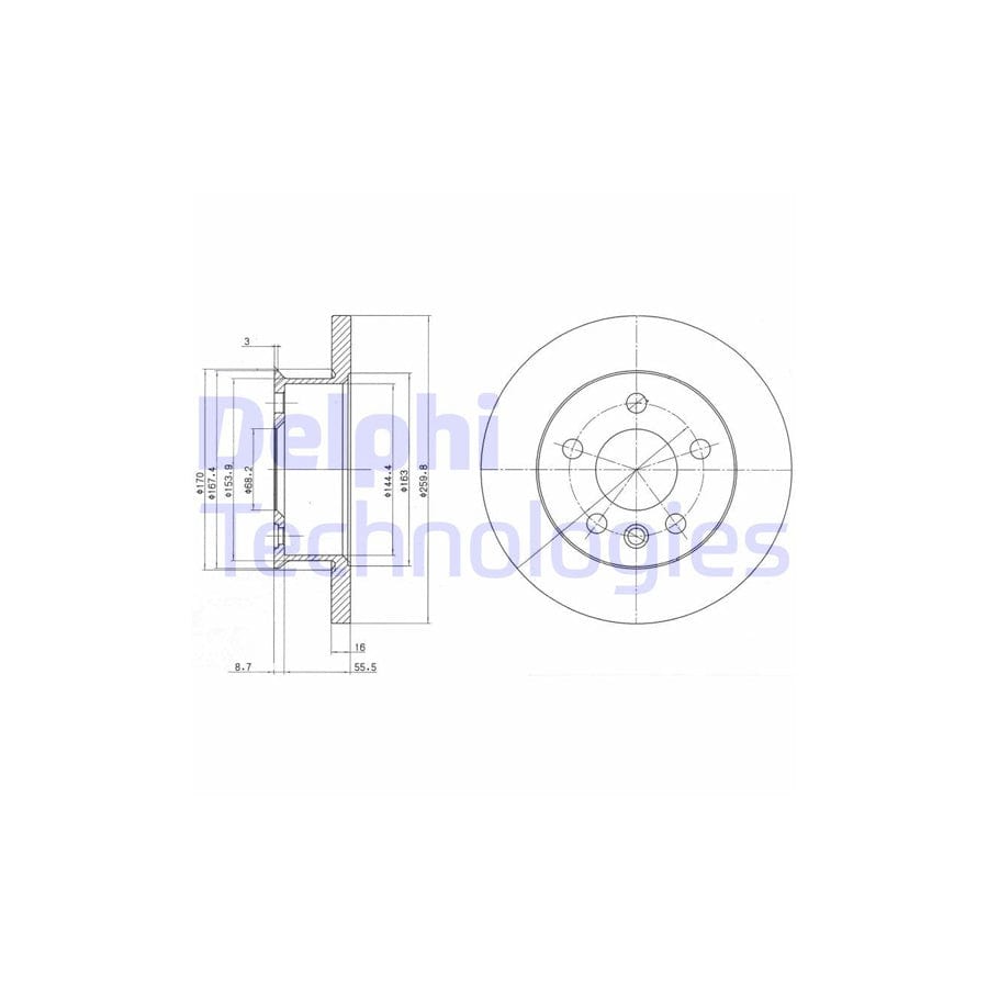 Delphi Bg2716 Brake Disc For Vw Transporter