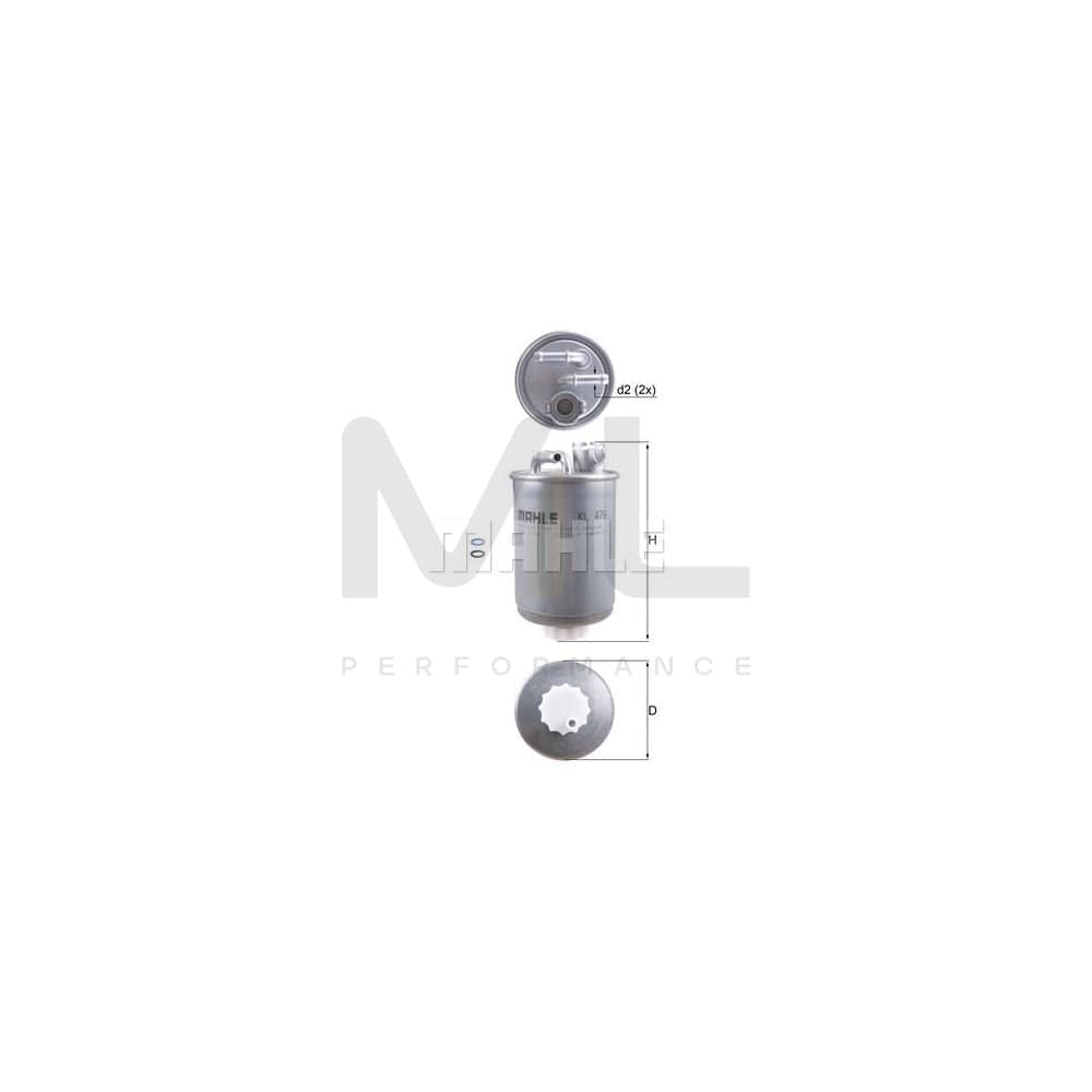 MAHLE ORIGINAL KL 476D Fuel filter In-Line Filter | ML Performance Car Parts