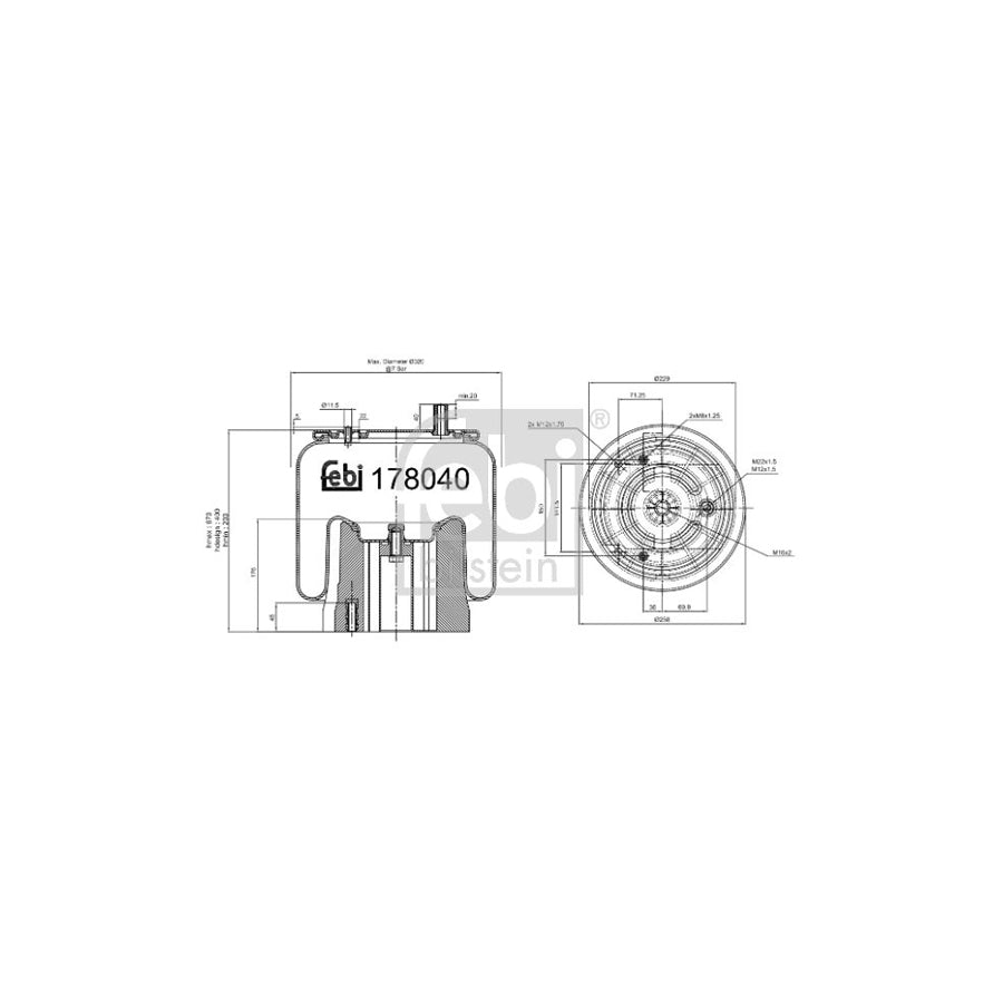 Febi Bilstein 178040 Boot, Air Suspension