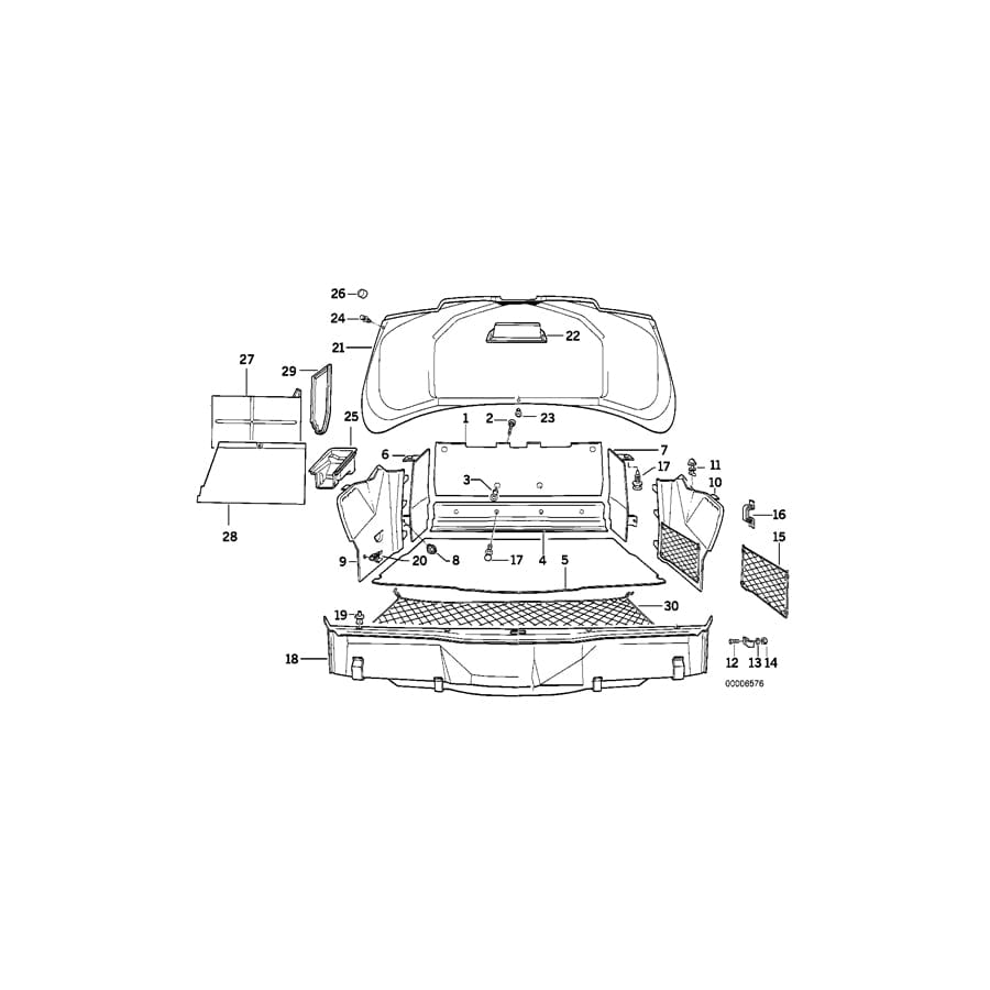 Genuine BMW 51478108367 E31 Panel Wheel Housing Part.Trunk Left SCHIEFER (Inc.  & 850Ci) | ML Performance UK Car Parts