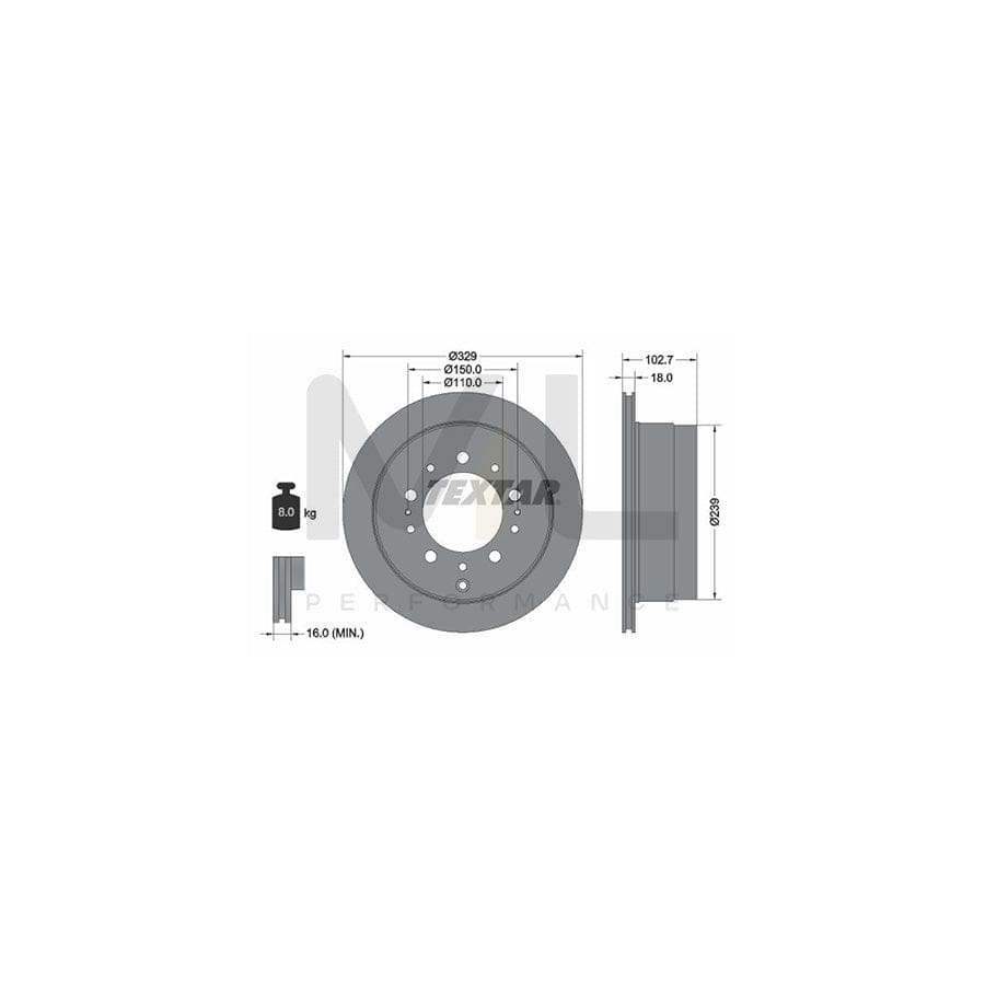 TEXTAR PRO 92172803 Brake Disc Internally Vented, Coated, without wheel hub, without wheel studs | ML Performance Car Parts