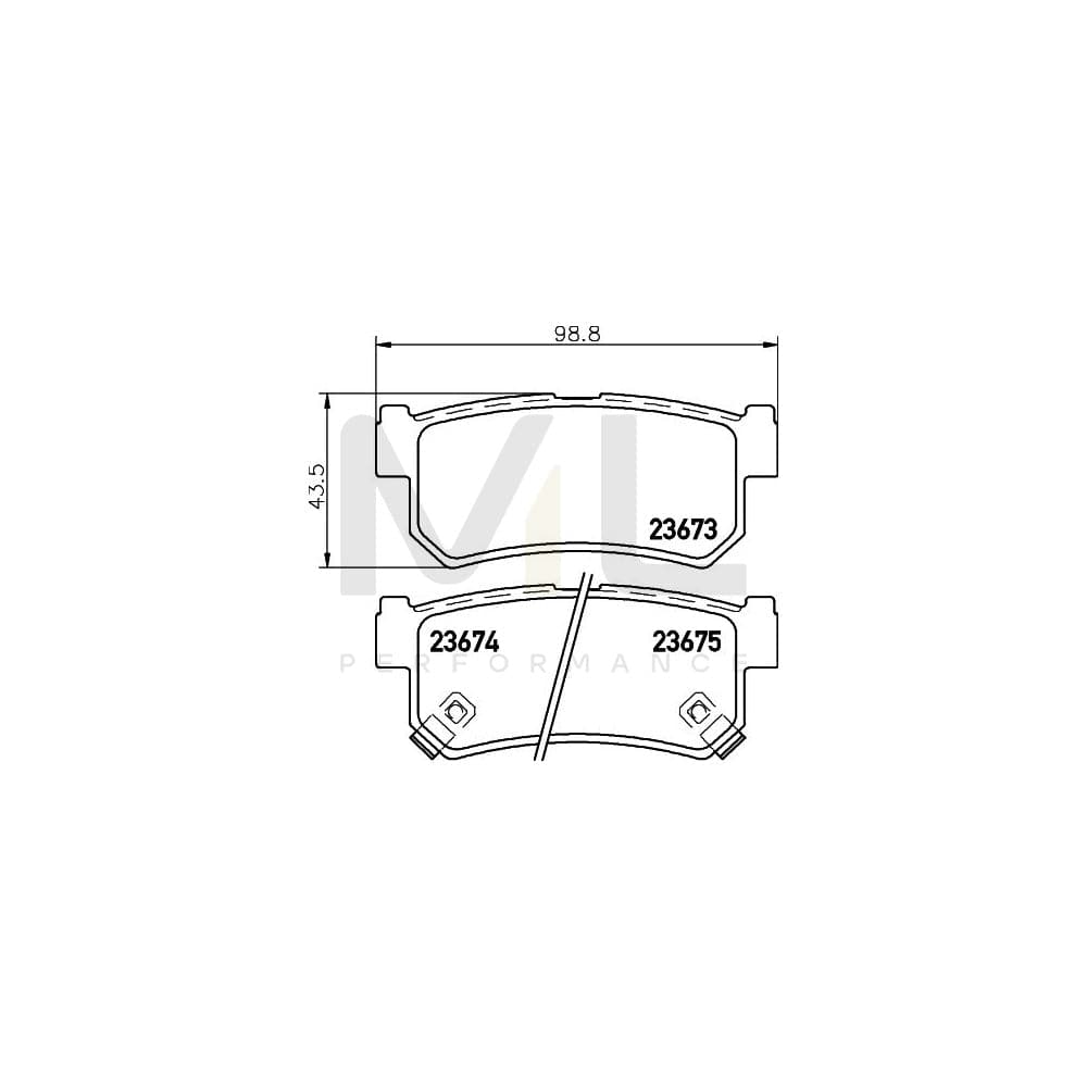 Hella 8DB 355 012-501 Brake Pad Set With Acoustic Wear Warning | ML Performance Car Parts