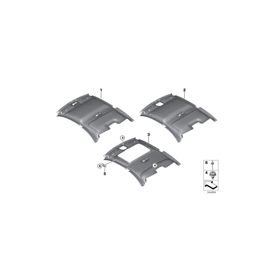 Genuine BMW 51447351231 F22 F87 Headlining, Lift-Up & Slide-Back Sunroof OYSTER (Inc. 230i, M235i & 230iX) | ML Performance UK Car Parts