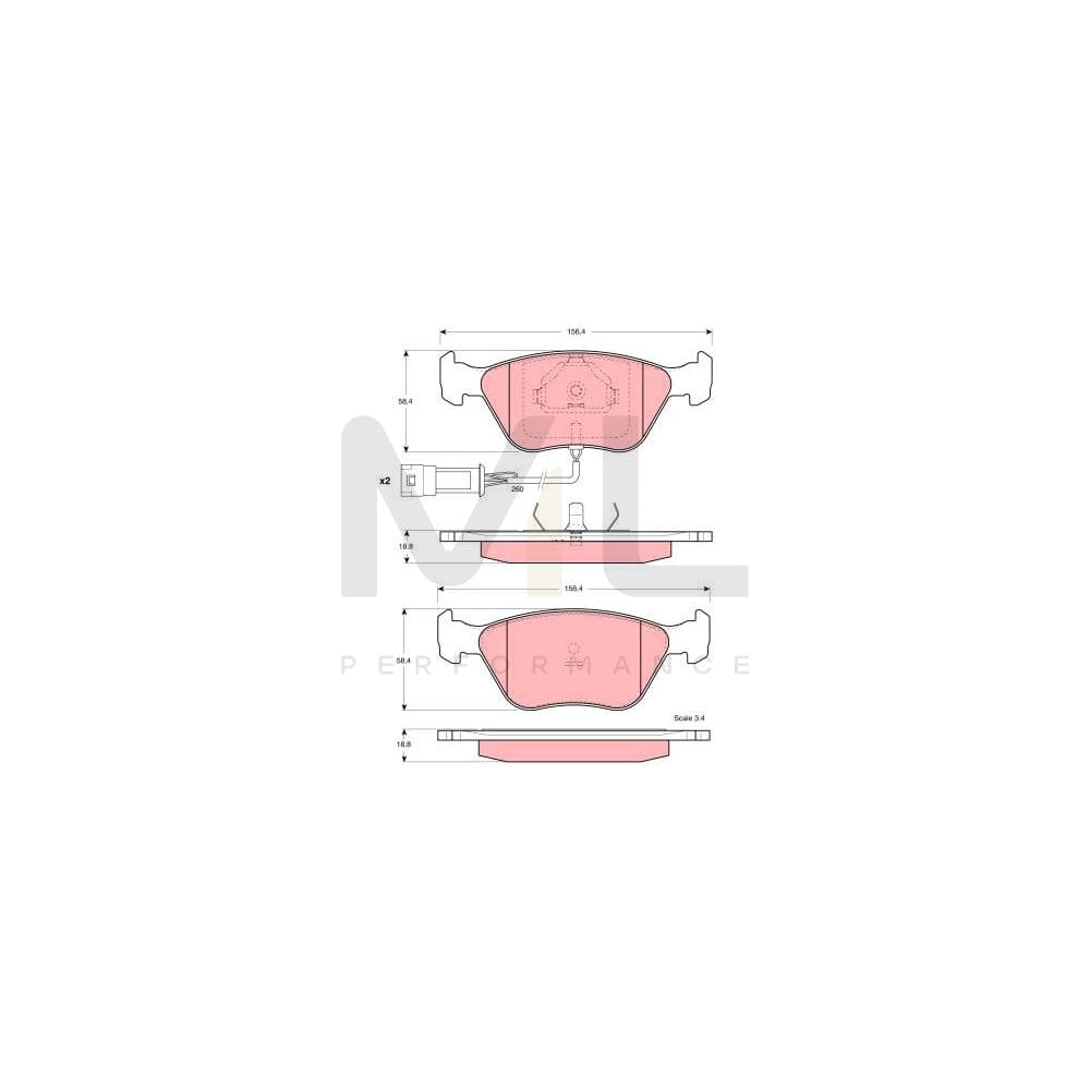 TRW Gdb1192 Brake Pad Set Incl. Wear Warning Contact | ML Performance Car Parts