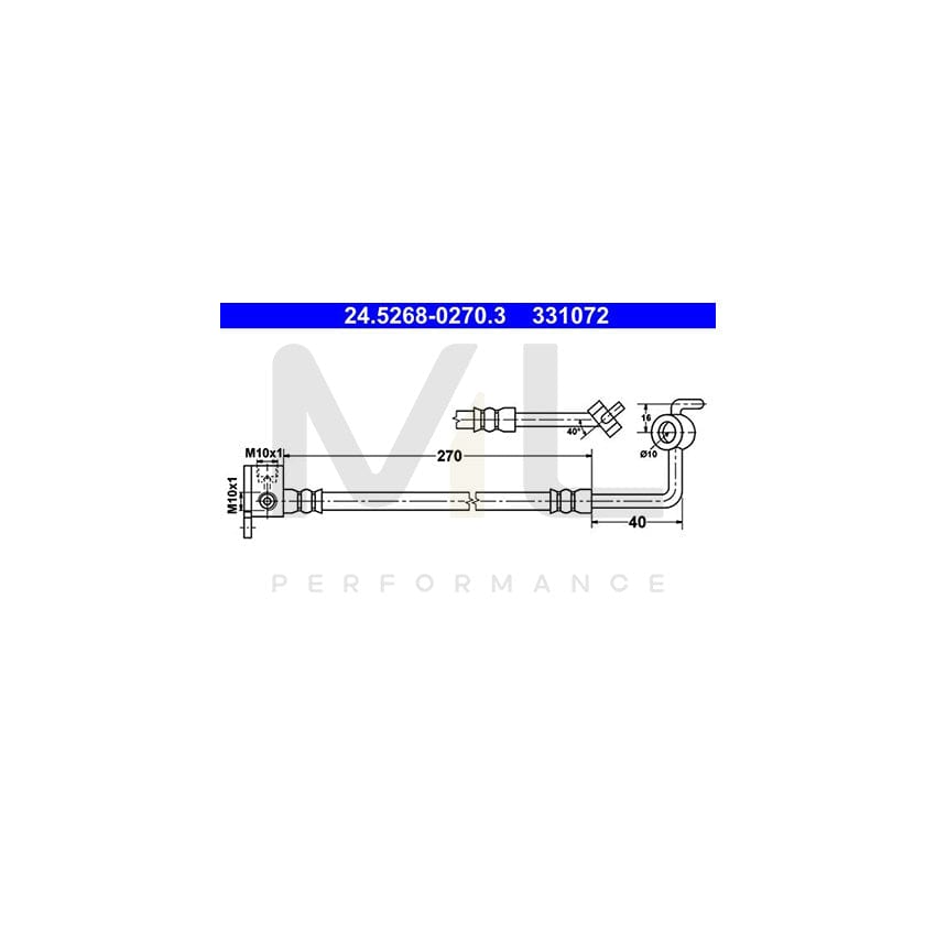 ATE 24.5268-0270.3 Brake Hose for MAZDA MX-5 II (NB) 270mm, M10x1 | ML Performance Car Parts