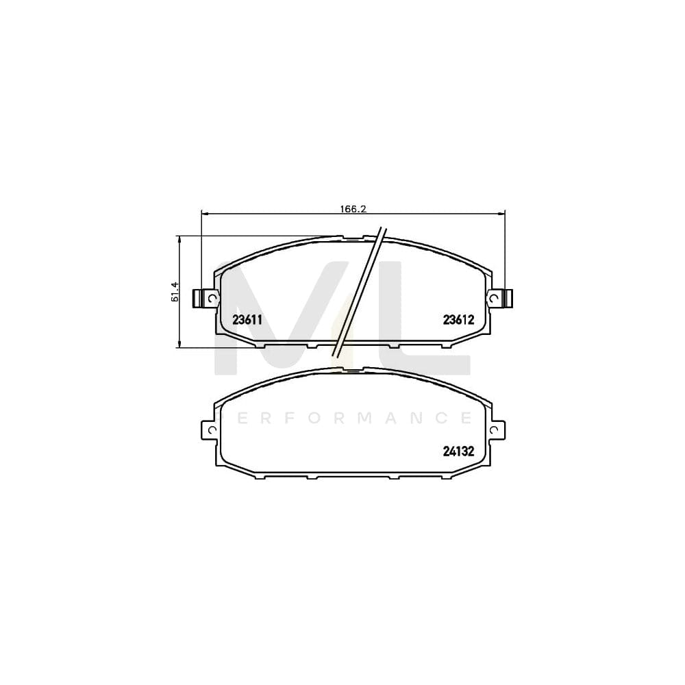 Hella 8DB 355 010-511 Brake Pad Set For Nissan Patrol With Acoustic Wear Warning | ML Performance Car Parts