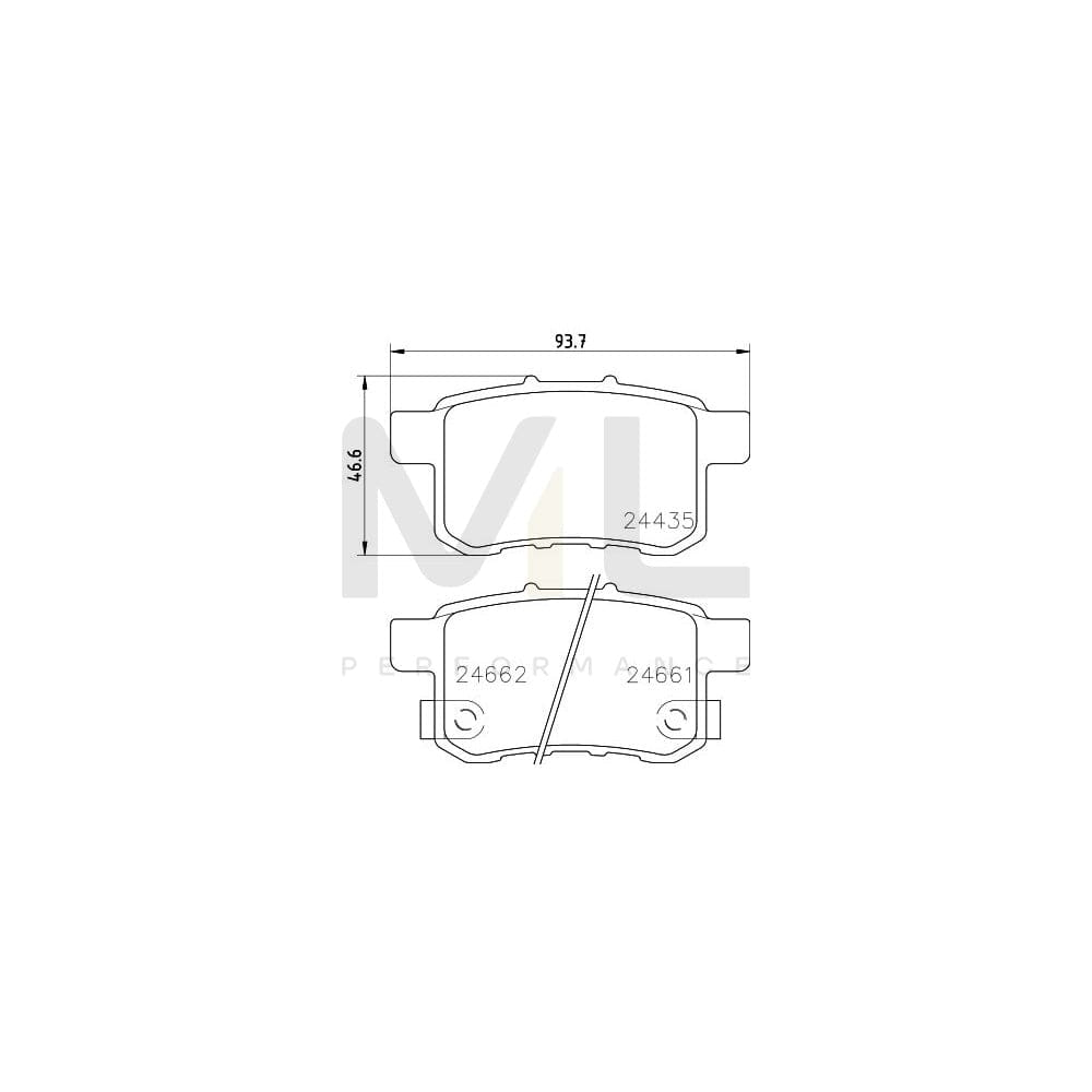 Hella 8DB 355 013-631 Brake Pad Set For Honda Accord With Acoustic Wear Warning, With Accessories | ML Performance Car Parts