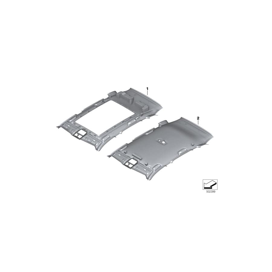 Genuine BMW 51447997803 G05 Roofliner Panorama Glass Roof Alcantara ELFENBEINWEISS (Inc. X5) | ML Performance UK Car Parts