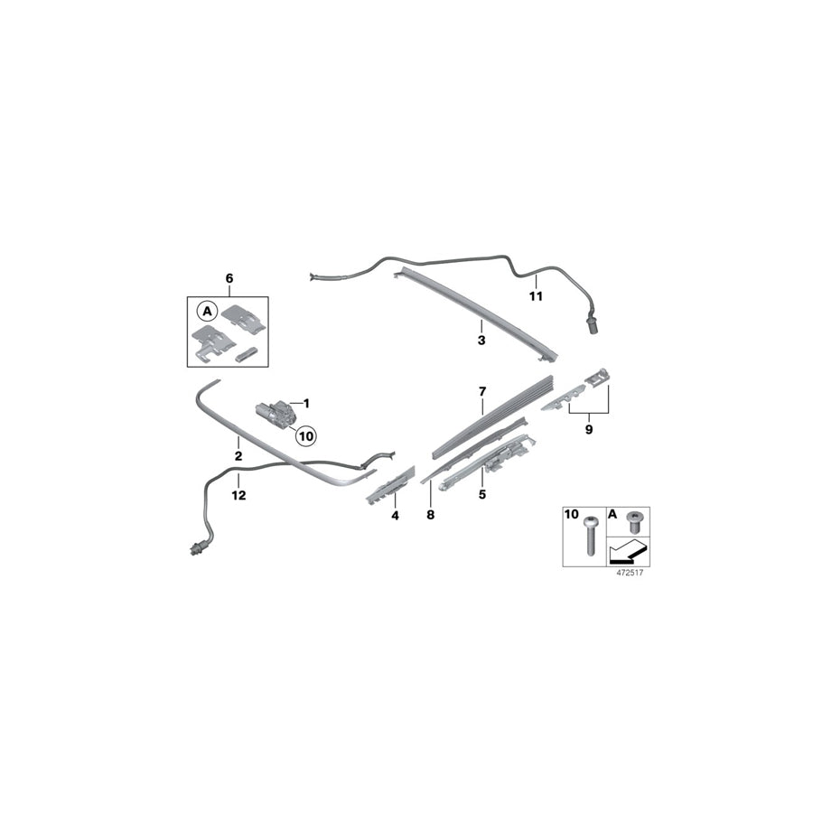 Genuine BMW 54107209196 F16 F02 Repair Kit Sliding Roof (Inc. 525d, 740LiX & M5) | ML Performance UK