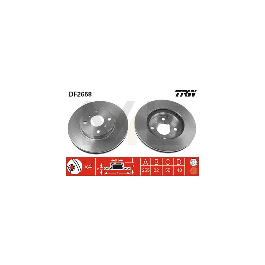 TRW DF2658 Brake Disc Vented, Painted | ML Performance Car Parts