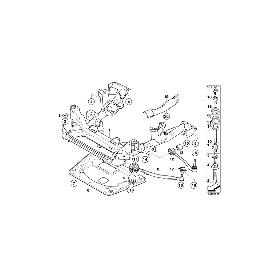 Genuine BMW 31103443127 E83 Left Tension Strut With Rubber Mounting (Inc. X3) | ML Performance UK Car Parts