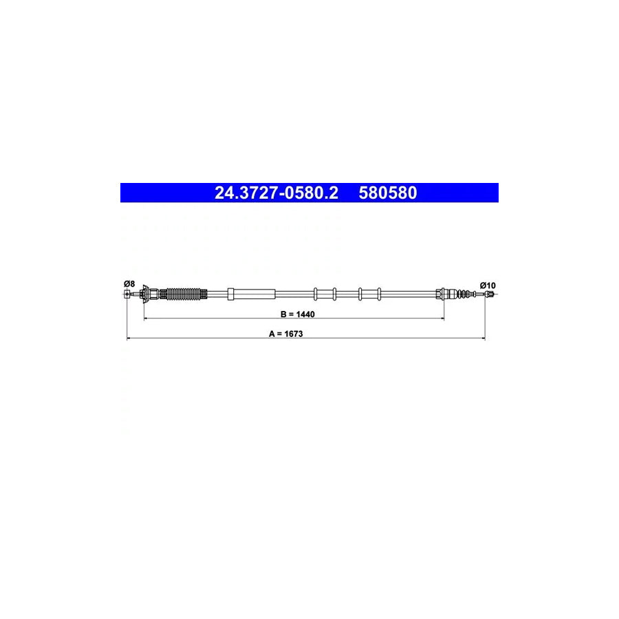 ATE 24.3727-0580.2 Hand Brake Cable