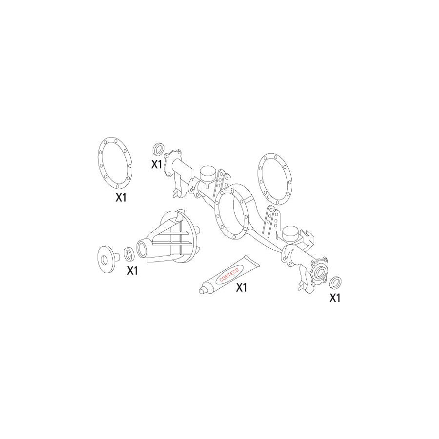 Corteco 19535851 Gasket Set, Differential For Toyota Land Cruiser 80 (J80) | ML Performance UK