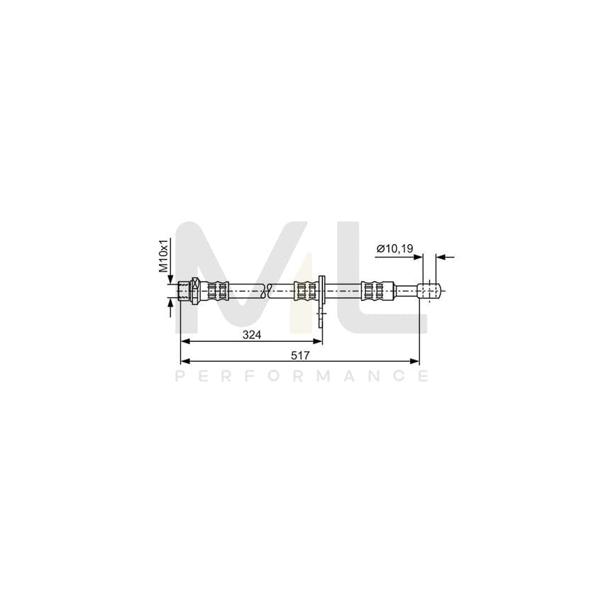 BOSCH 1 987 481 139 Brake Hose 500mm, M10x1 | ML Performance Car Parts