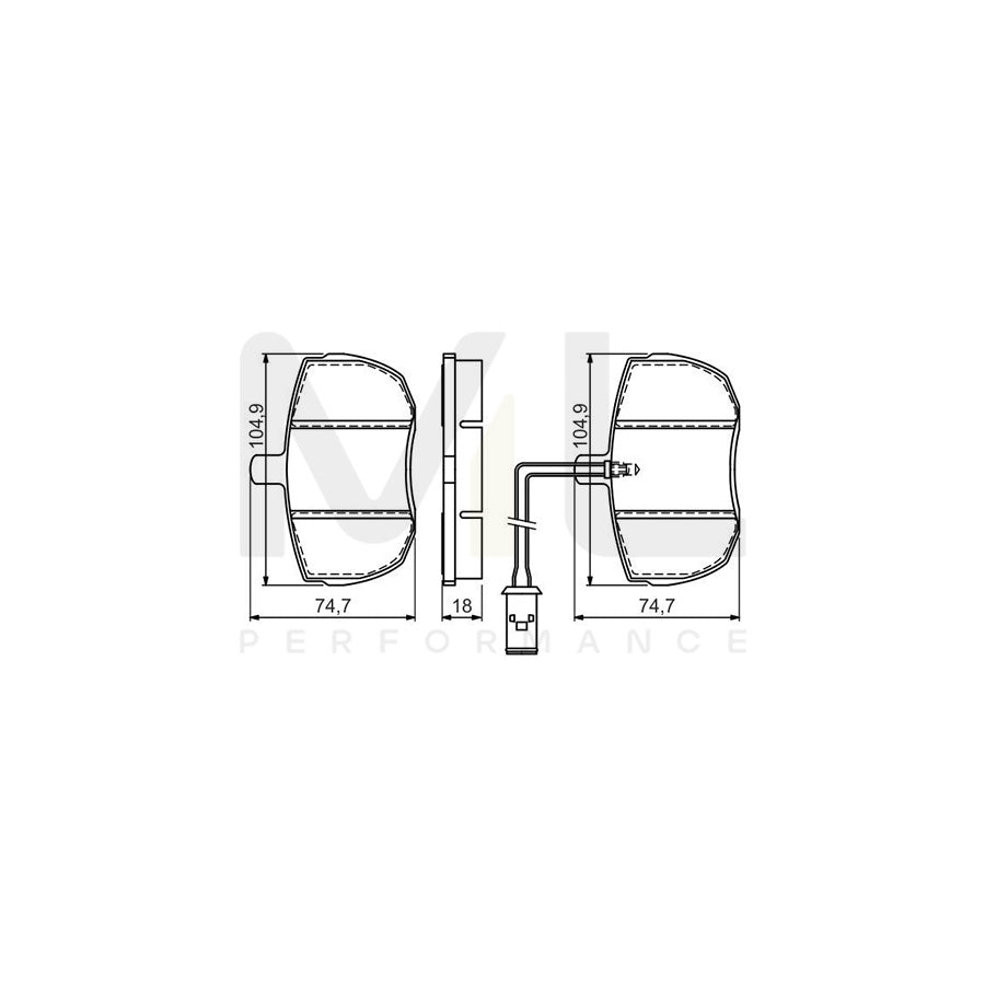 Bosch 0986494535 Brake Pad Set Incl. Wear Warning Contact, With Anti-Squeak Plate, With Mounting Manual BP1456 | ML Performance Car Parts