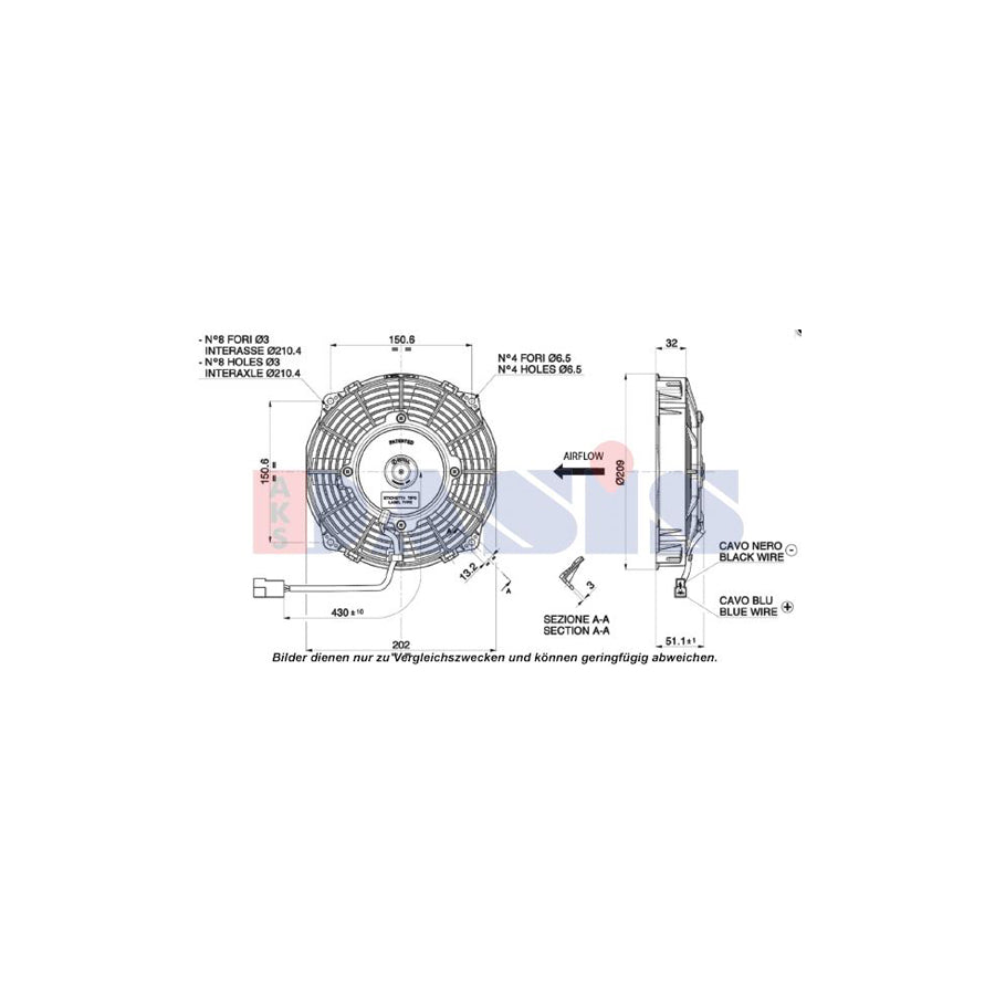 AKS Dasis 870238N Fan, A / C Condenser | ML Performance UK