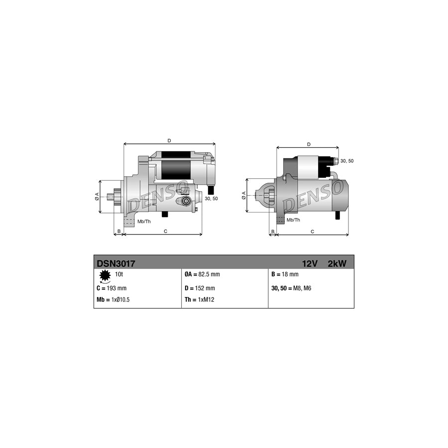 Denso DSN3017 Dsn3017 Starter Motor | ML Performance UK