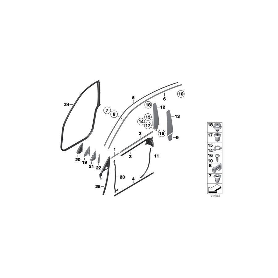 Genuine BMW 51337201292 Cover, Mirror Baseplate, Inner Right (Inc. 550iX 4.4, 550iX 4.0 & 550i) | ML Performance UK