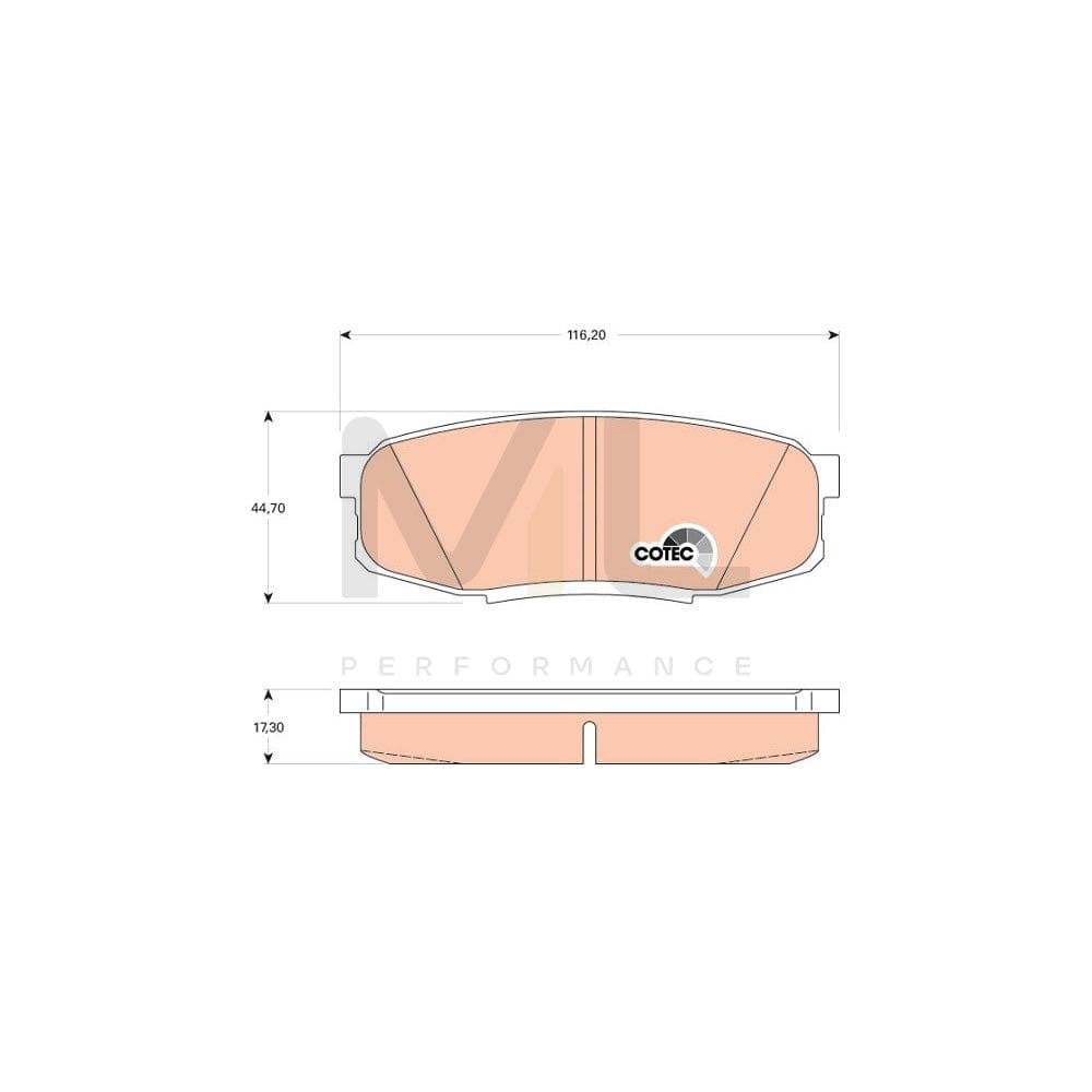 TRW Cotec Gdb3491 Brake Pad Set Not Prepared For Wear Indicator | ML Performance Car Parts