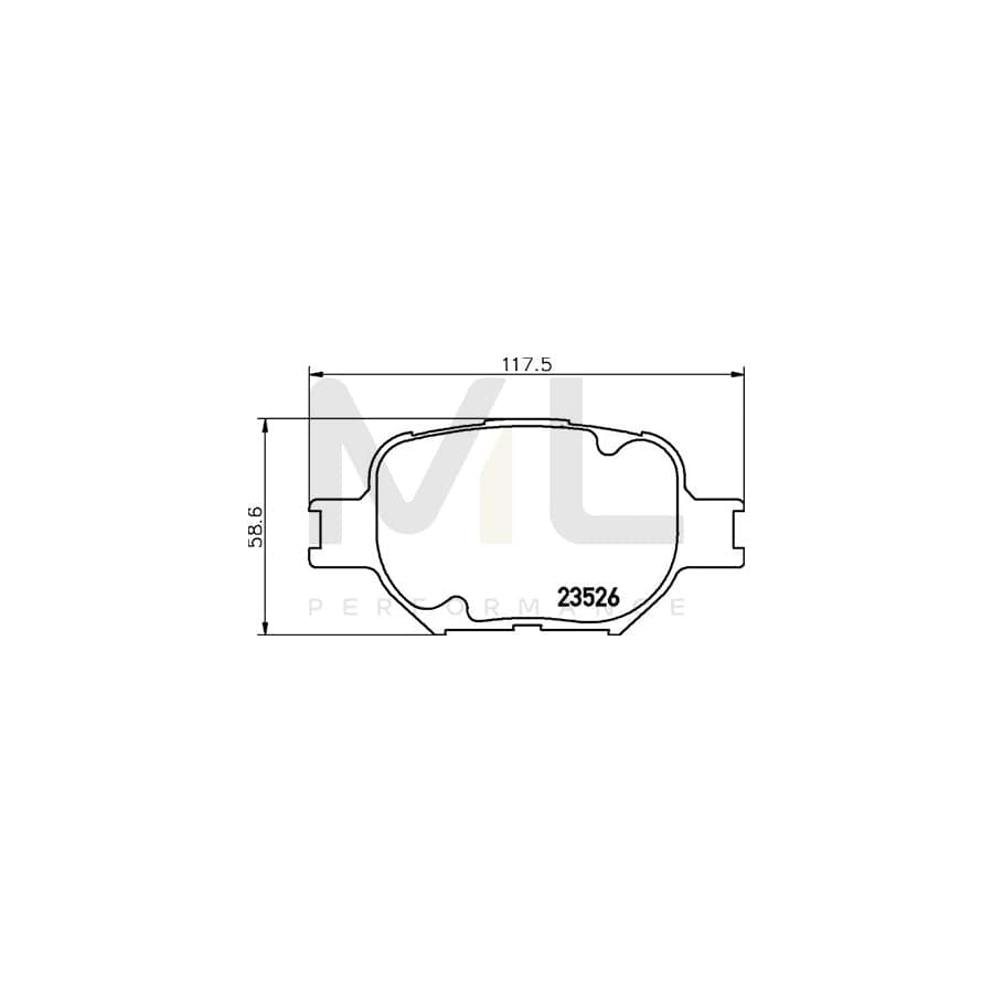 TEXTAR 2352601 Brake pad set not prepared for wear indicator | ML Performance Car Parts