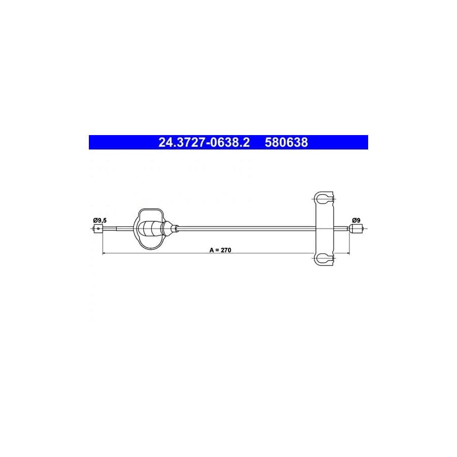 ATE 24.3727-0638.2 Hand Brake Cable