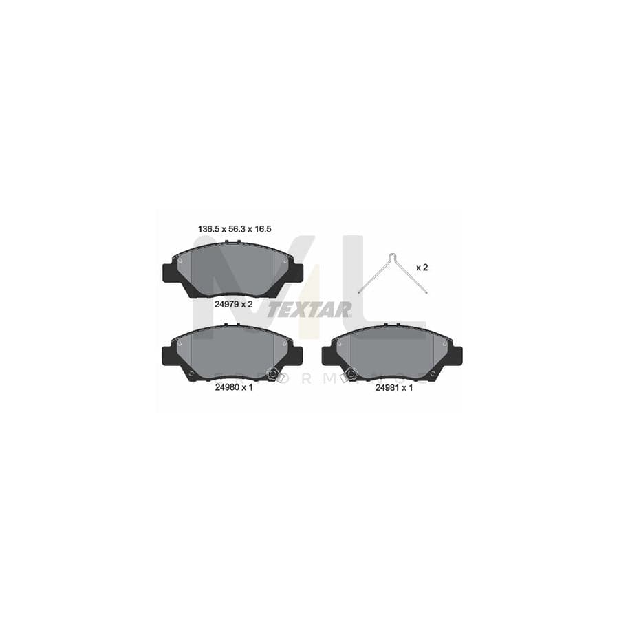 TEXTAR 2497901 Brake pad set with acoustic wear warning | ML Performance Car Parts