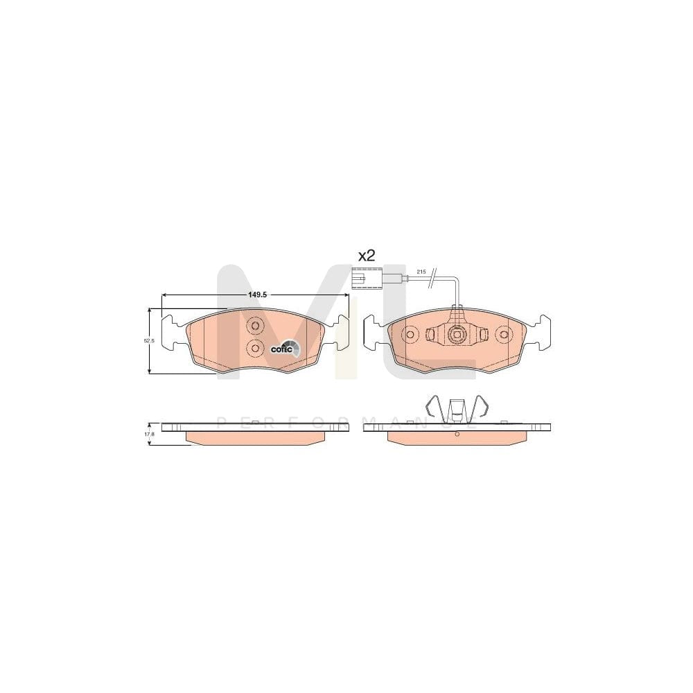 TRW Cotec Gdb1900 Brake Pad Set Incl. Wear Warning Contact | ML Performance Car Parts