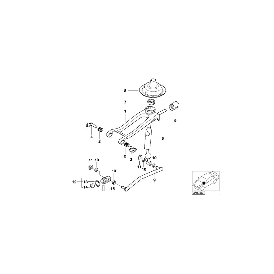 Genuine BMW 25111434658 E46 Shifting Arm, Double Rod (Inc. 330xi, 330xd & 325xi) | ML Performance UK Car Parts