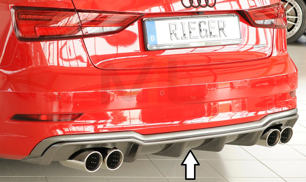 Rieger 00099616 Audi 8V A3 Rear Diffuser 1 | ML Performance UK Car Parts