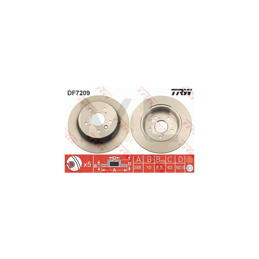 TRW DF7209 Brake Disc Solid, Painted | ML Performance Car Parts