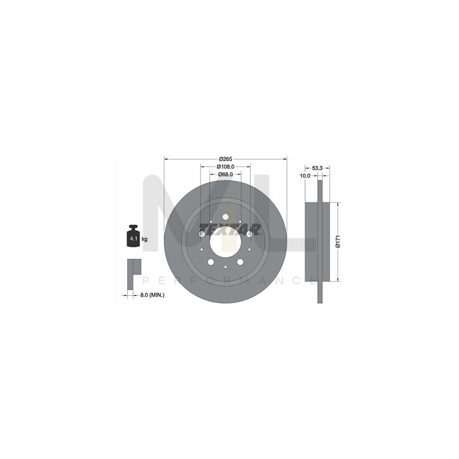 TEXTAR 92051400 Brake Disc Solid, without wheel hub, without wheel studs | ML Performance Car Parts