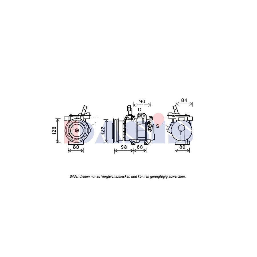 AKS Dasis 852564N Compressor, Air Conditioning For Hyundai I20 I Hatchback (Pb) | ML Performance UK