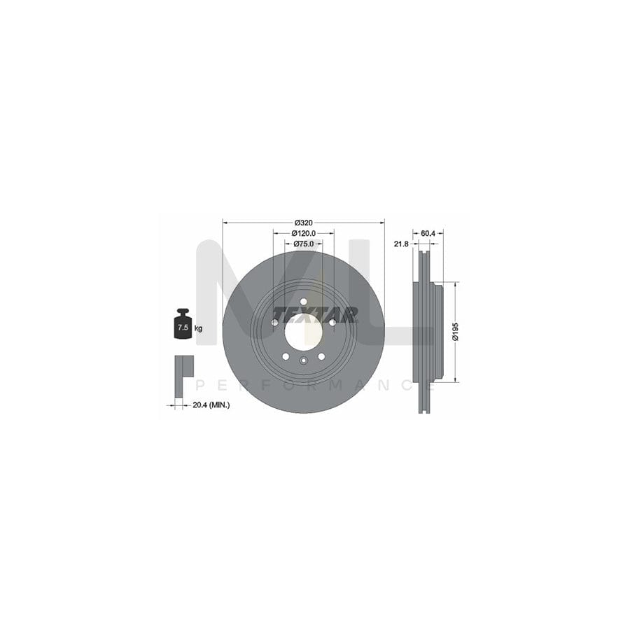 TEXTAR PRO 92107003 Brake Disc for BMW 3 Series Externally Vented, Coated, without wheel hub, without wheel studs | ML Performance Car Parts