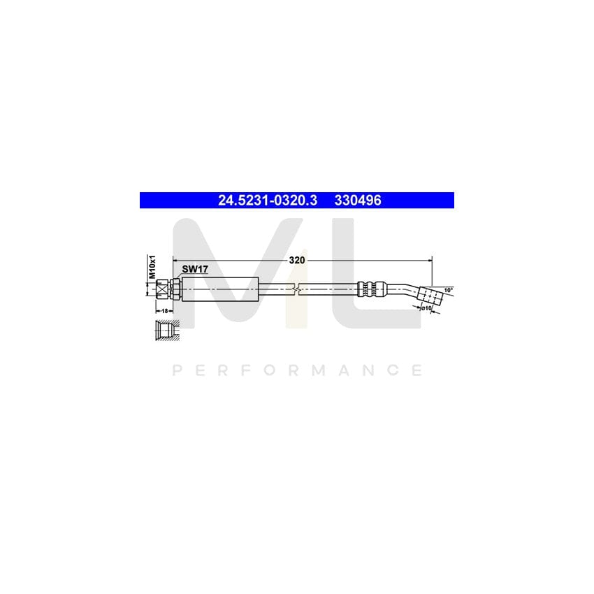 ATE 24.5231-0320.3 Brake Hose 320mm, M10x1 | ML Performance Car Parts