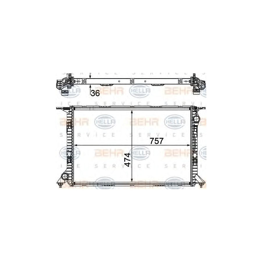 Hella 8MK 376 754-734 Engine Radiator For Audi A5