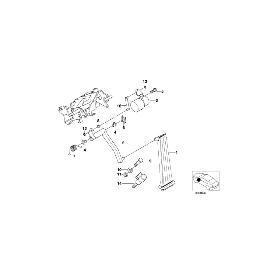 Genuine BMW 35411162207 E39 E38 Pedal (Inc. 525tds, 730d & 725tds) | ML Performance UK Car Parts