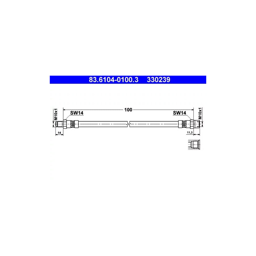 ATE 83.6104-0100.3 Brake Hose For Bmw 5 Series