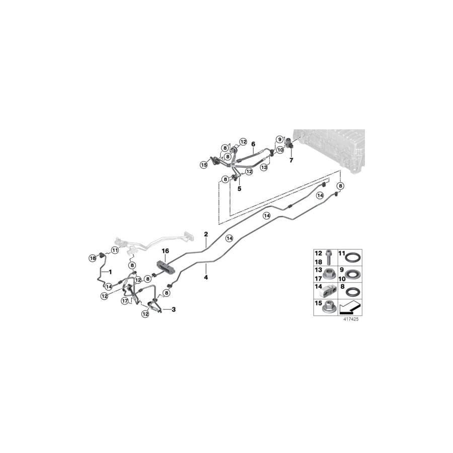 Genuine BMW 64509252999 F15 Pressure Pipe, Rear (Inc. X5 40eX) | ML Performance UK Car Parts