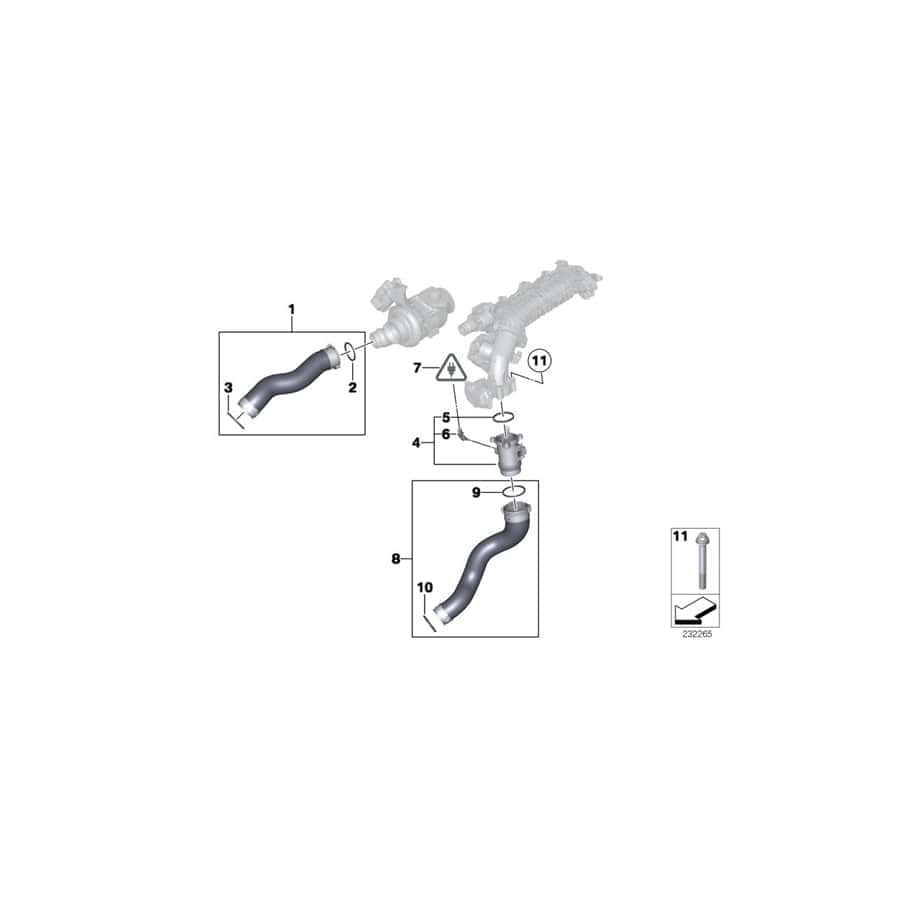 Genuine BMW 11617812619 E91 E90 E84 Charge Air Line (Inc. X1 16d, X1 18d & 316d) | ML Performance UK Car Parts