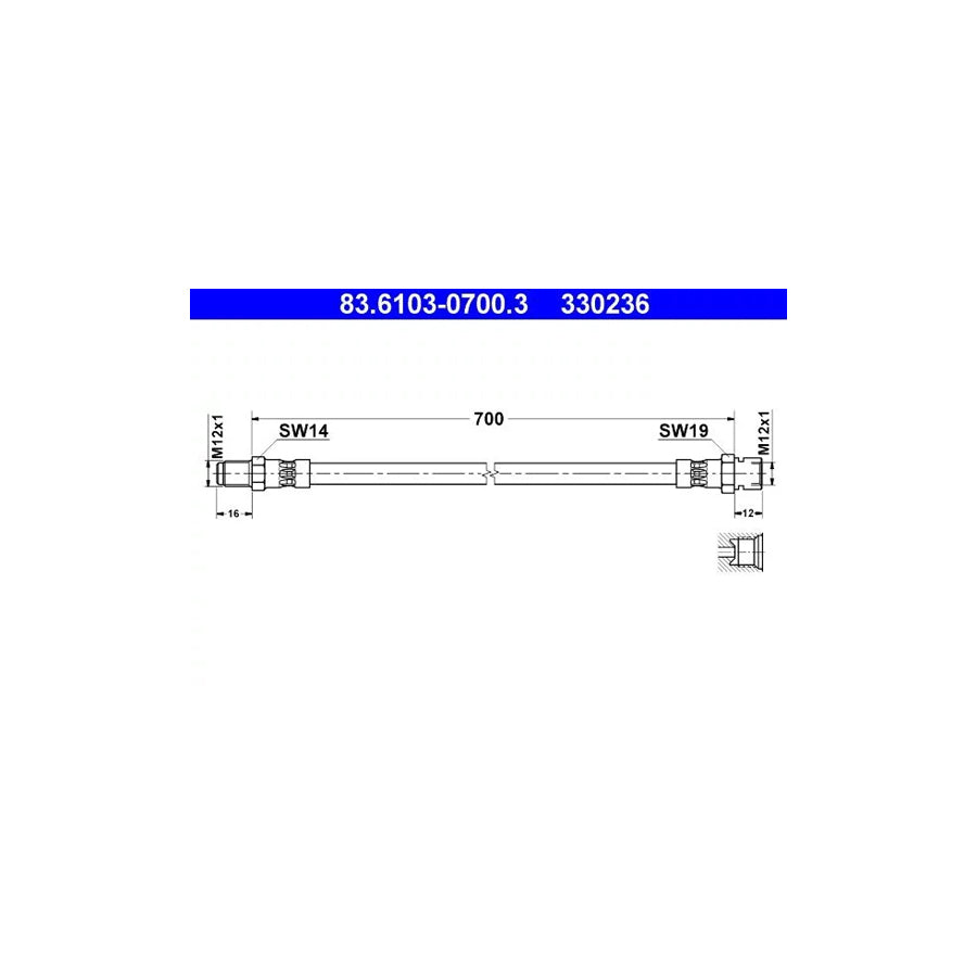 ATE 83.6103-0700.3 Brake Hose