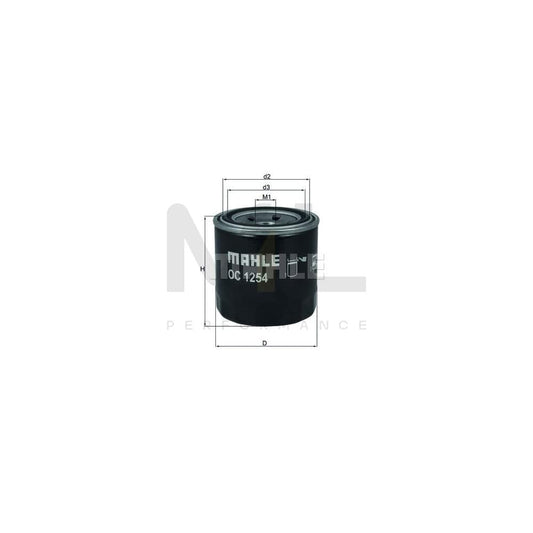 MAHLE ORIGINAL OC 1254 Oil Filter Spin-on Filter, with one anti-return valve | ML Performance Car Parts