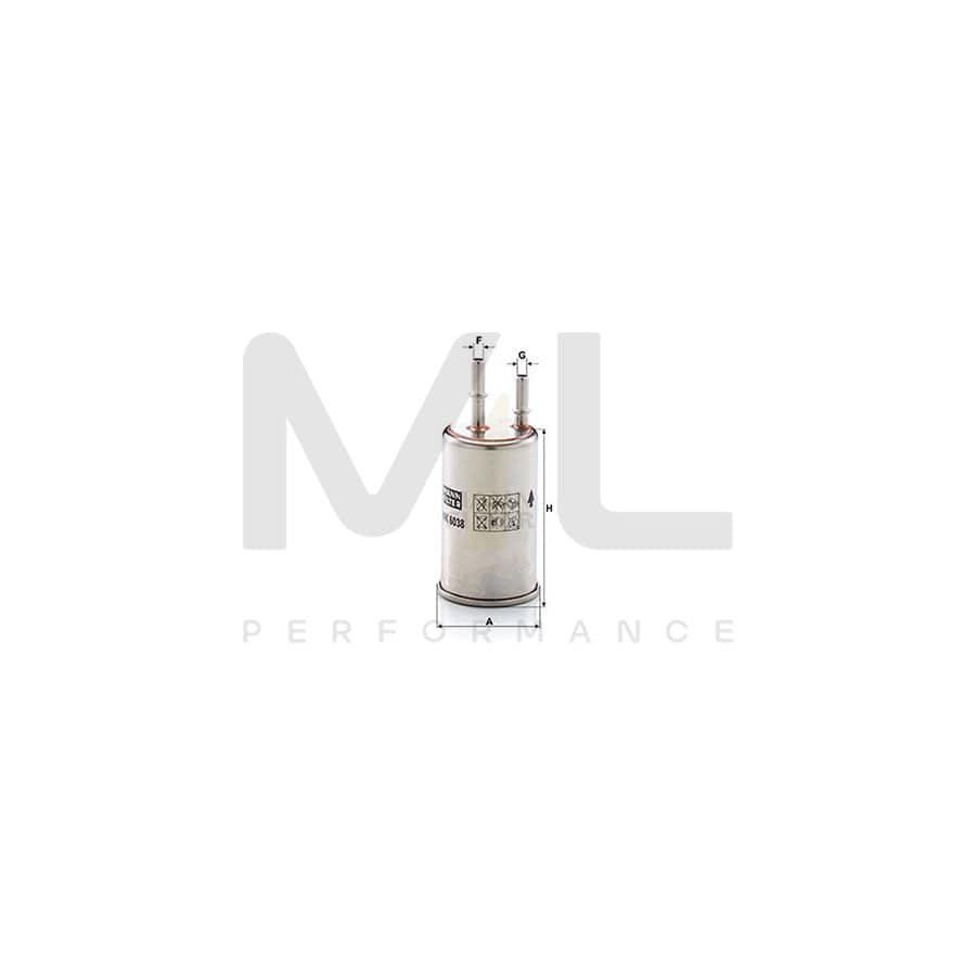 MANN-FILTER WK 6038 Fuel filter In-Line Filter | ML Performance Car Parts