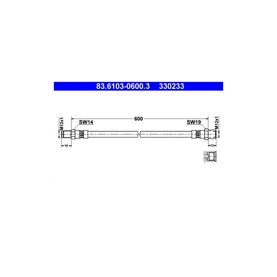 ATE 83.6103-0600.3 Brake Hose