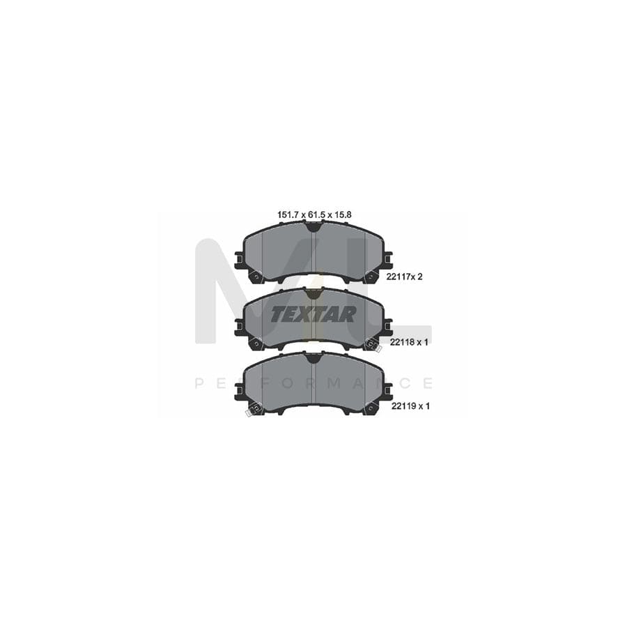 TEXTAR 2211701 Brake pad set with acoustic wear warning | ML Performance Car Parts