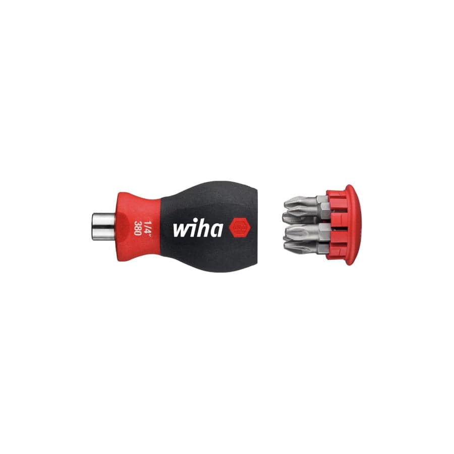 Wiha WHA33741 Magnetic SoftFinish® Stubby Screwdriver with Bit Magazine (PH, PZ) | ML Performance UK