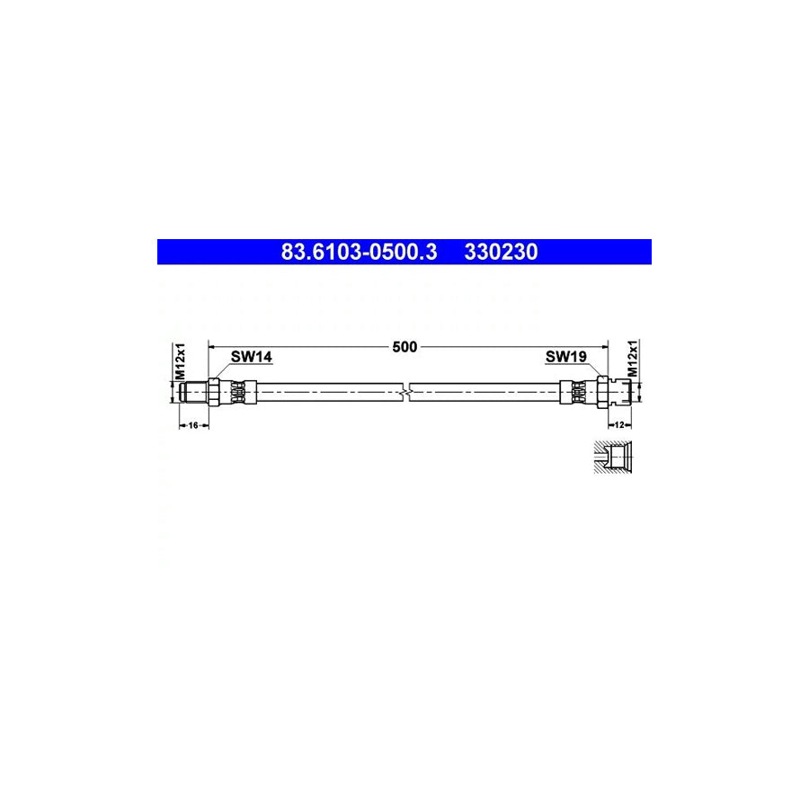 ATE 83.6103-0500.3 Brake Hose