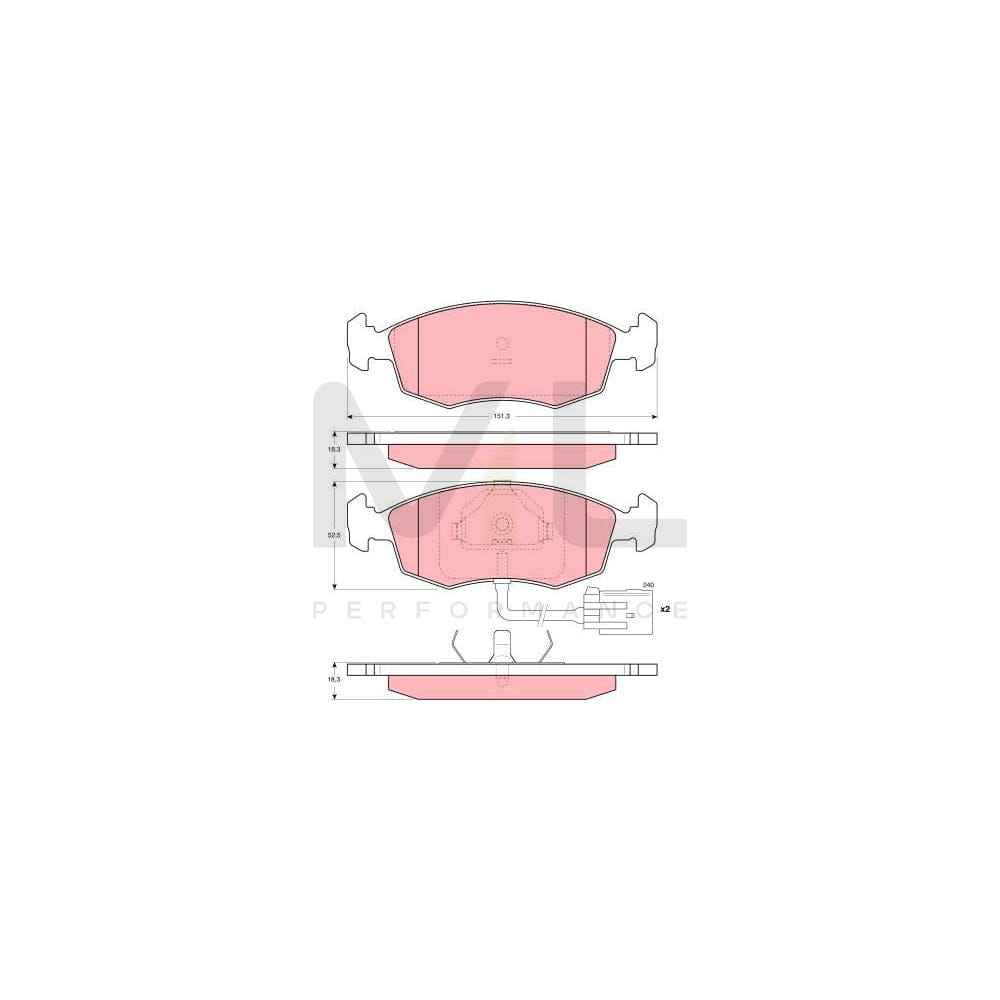 TRW Gdb1208 Brake Pad Set Incl. Wear Warning Contact | ML Performance Car Parts