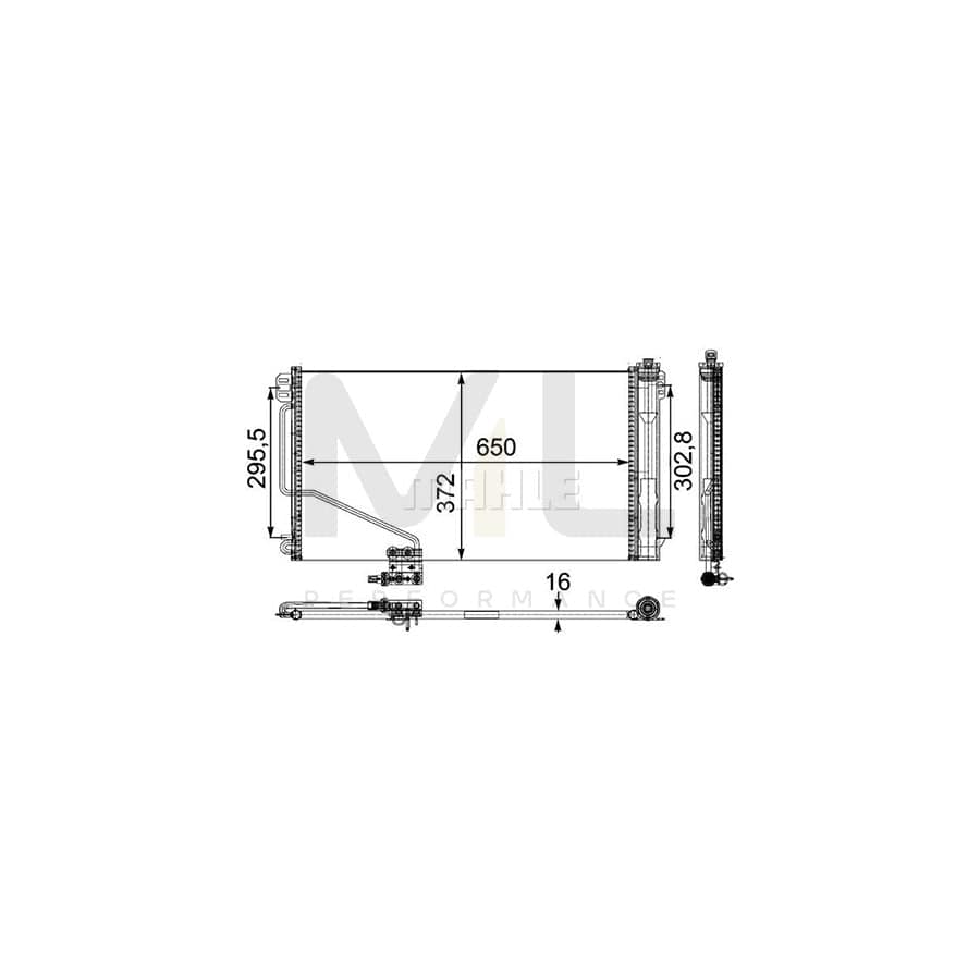 MAHLE ORIGINAL AC 449 000P Air conditioning condenser suitable for MERCEDES-BENZ SLK (R171) with dryer | ML Performance Car Parts