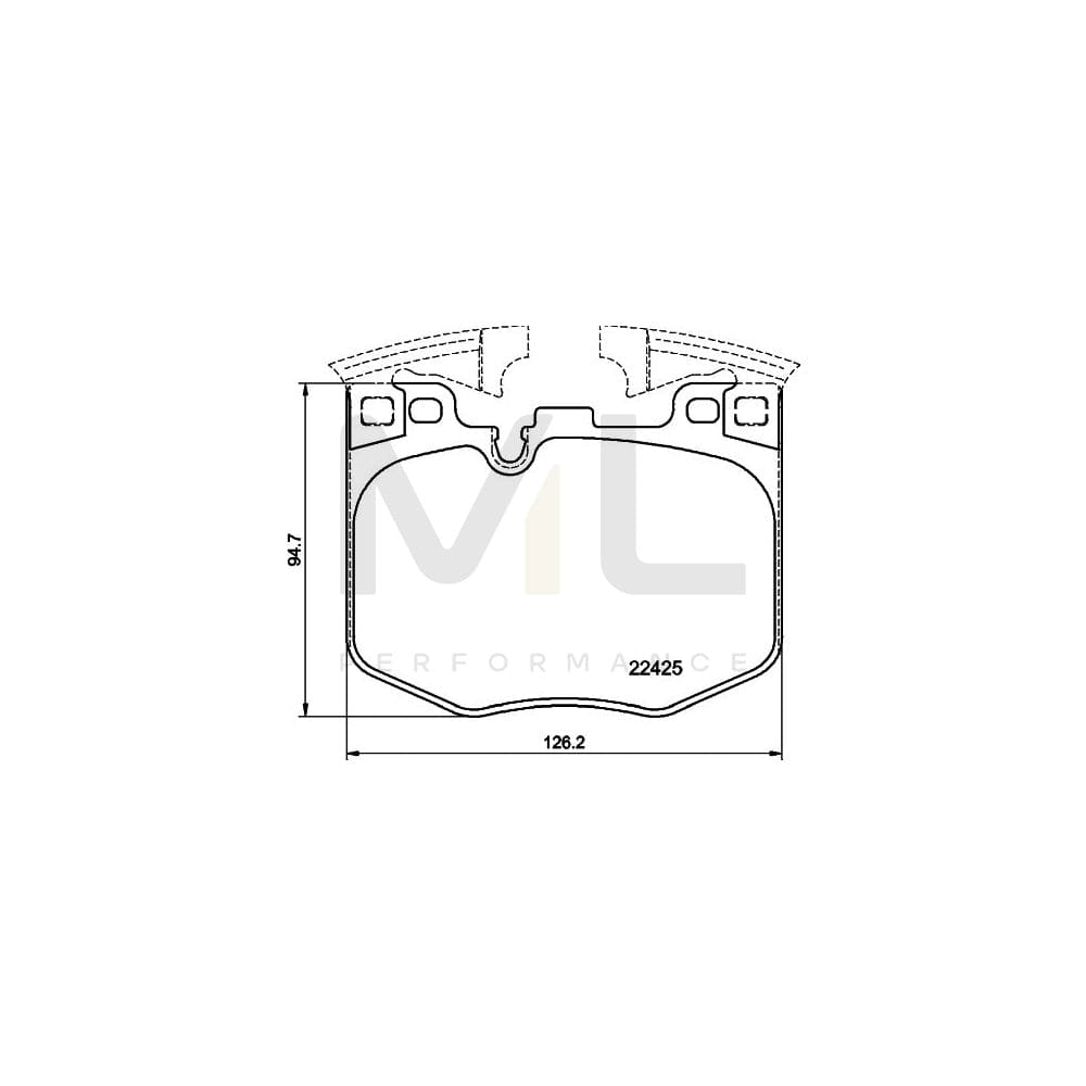 Hella 8DB 355 025-951 Brake Pad Set Prepared For Wear Indicator, With Counterweights | ML Performance Car Parts