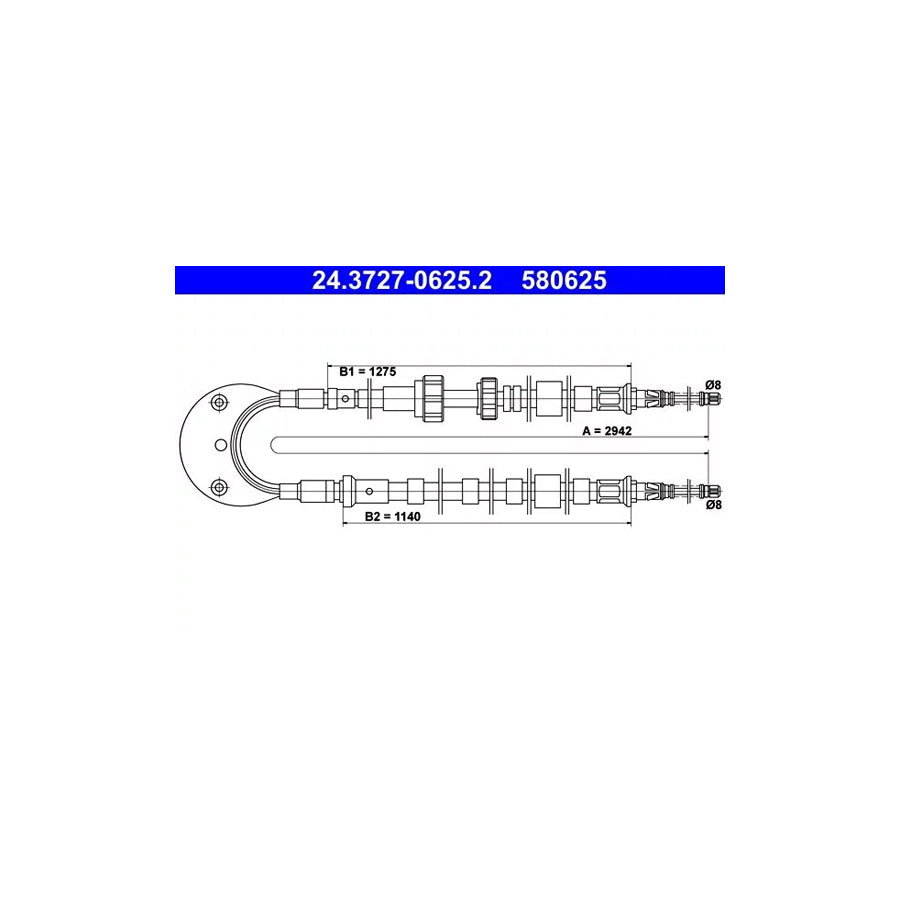 ATE 24.3727-0625.2 Hand Brake Cable